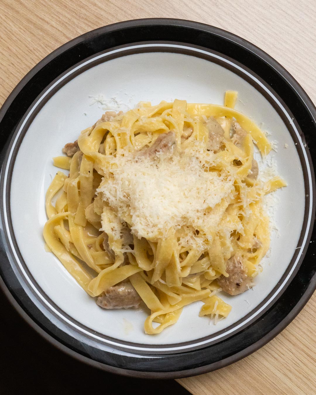 Chicken Sausage Tagliatelle Alfredo