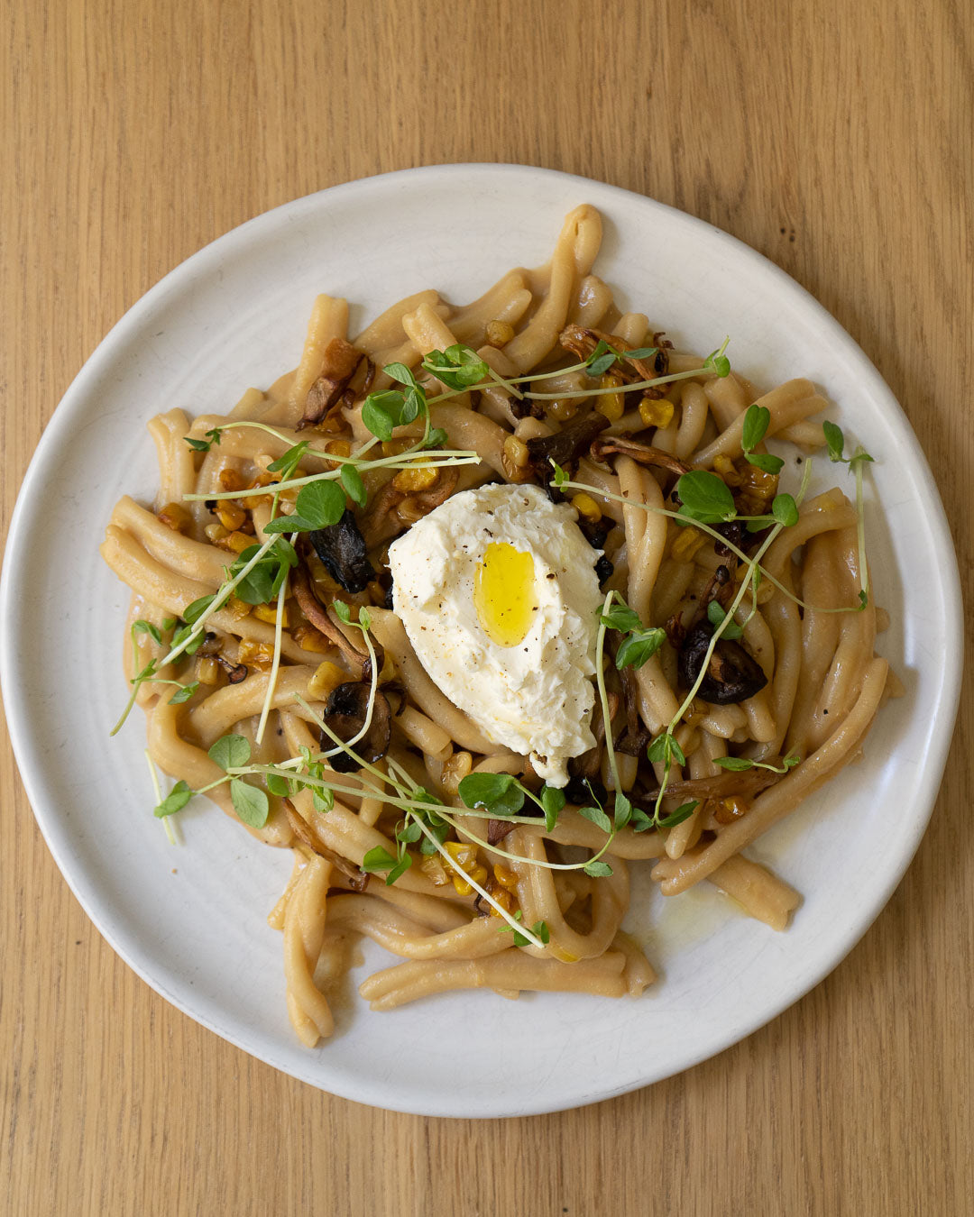 Roasted Corn & Wild Mushroom Casarecce