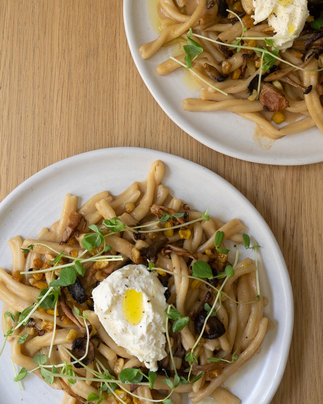 Roasted Corn & Wild Mushroom Casarecce