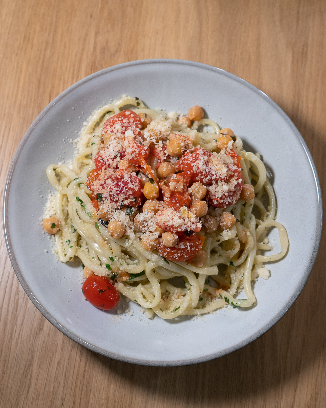 Roasted Tomato & Chickpea Bucatini