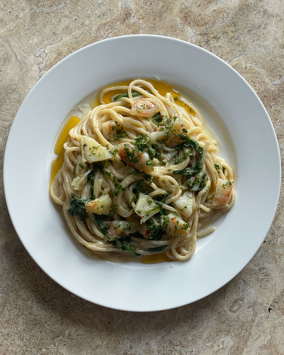 Marinated Prawn Spaghetti