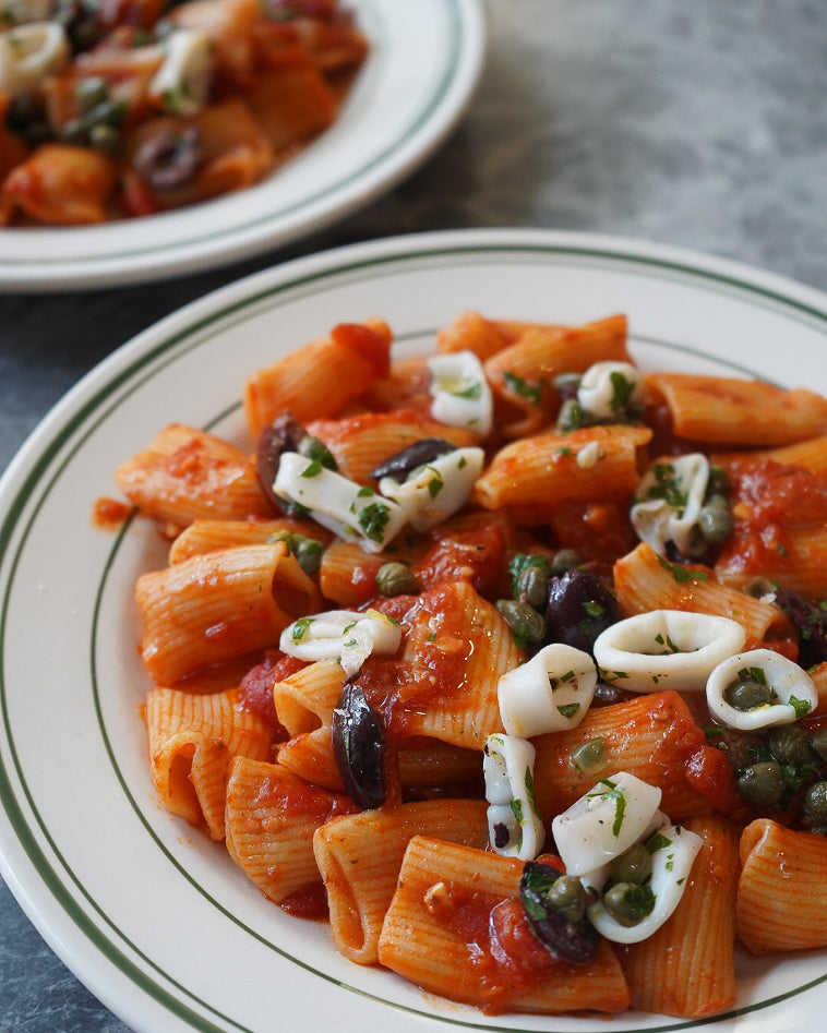 Marinated Calamari Puttanesca